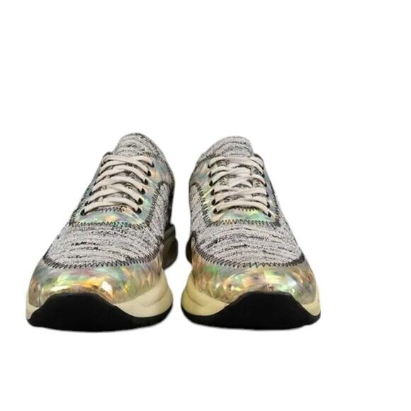 Sarah Summer Shoes Womens 38 Sneakers Fashion Lifestyle Tweed Iridescent Anthro - Picture 2 of 16